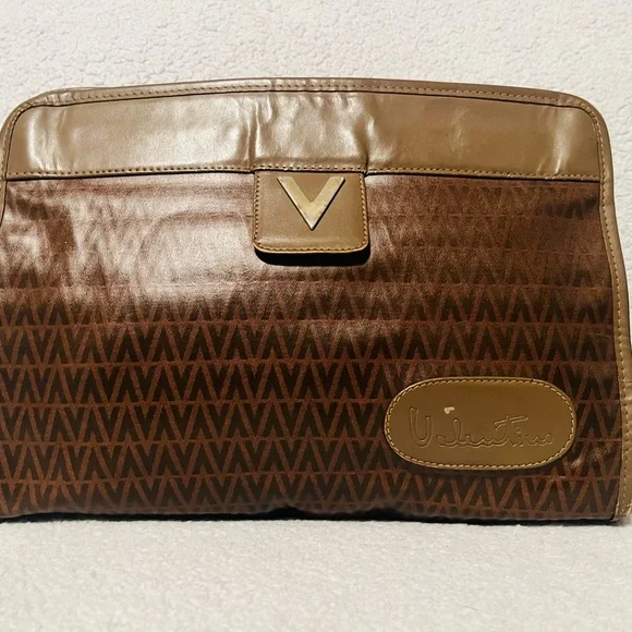 Mario Valentino Monogram Brown Clutch - Picture 1 of 11